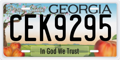 GA license plate CEK9295