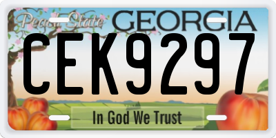 GA license plate CEK9297