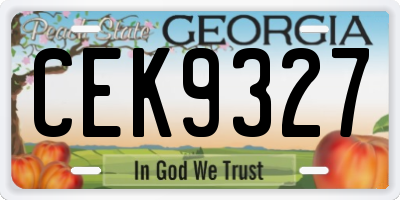GA license plate CEK9327