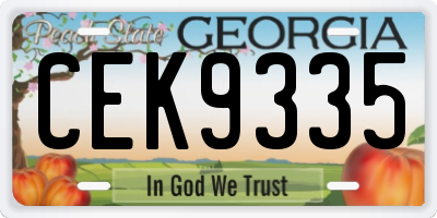 GA license plate CEK9335