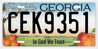 GA license plate CEK9351