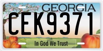 GA license plate CEK9371