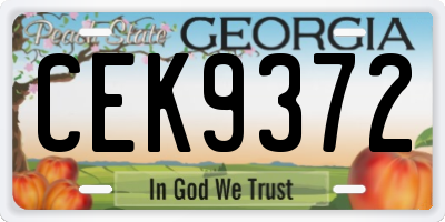 GA license plate CEK9372