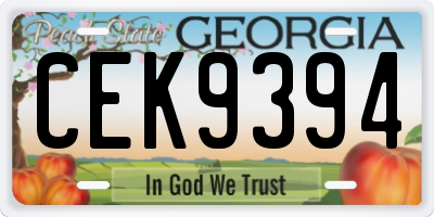 GA license plate CEK9394