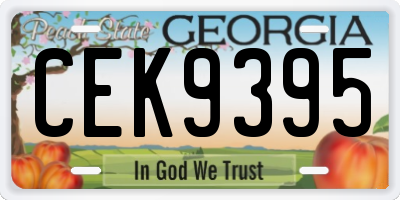 GA license plate CEK9395