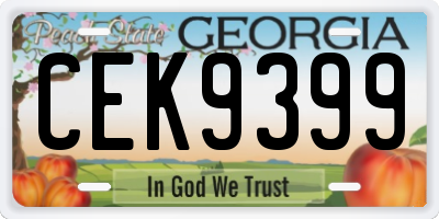 GA license plate CEK9399