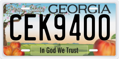 GA license plate CEK9400