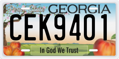 GA license plate CEK9401