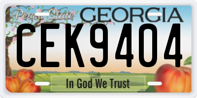 GA license plate CEK9404