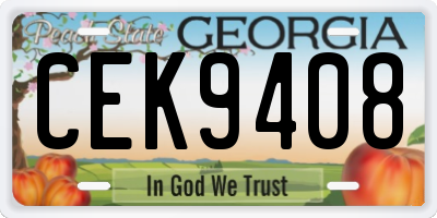 GA license plate CEK9408