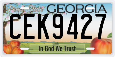 GA license plate CEK9427