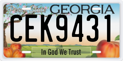 GA license plate CEK9431