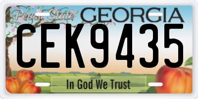 GA license plate CEK9435