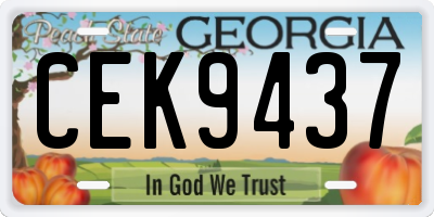 GA license plate CEK9437