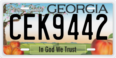 GA license plate CEK9442