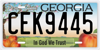 GA license plate CEK9445