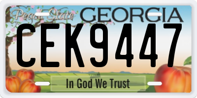 GA license plate CEK9447