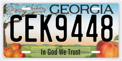 GA license plate CEK9448