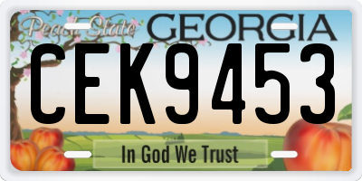 GA license plate CEK9453