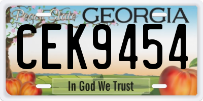 GA license plate CEK9454