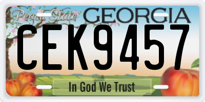 GA license plate CEK9457