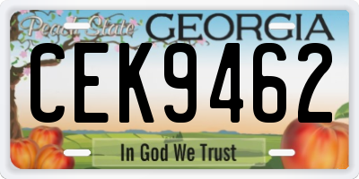 GA license plate CEK9462