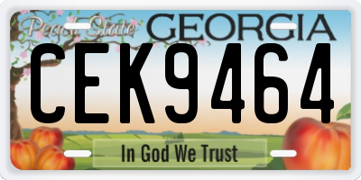 GA license plate CEK9464
