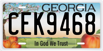 GA license plate CEK9468