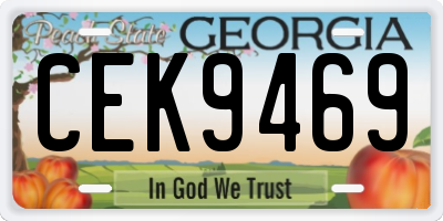 GA license plate CEK9469