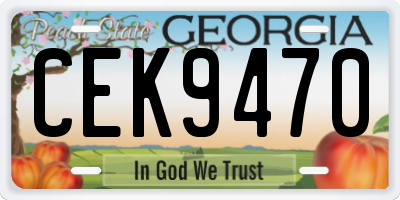 GA license plate CEK9470
