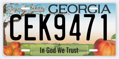 GA license plate CEK9471