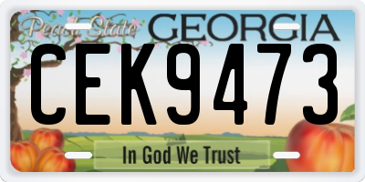 GA license plate CEK9473