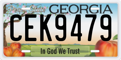 GA license plate CEK9479