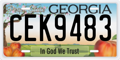 GA license plate CEK9483