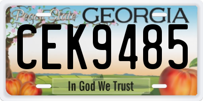 GA license plate CEK9485