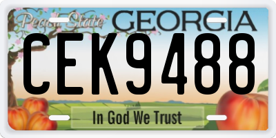 GA license plate CEK9488