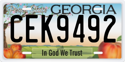 GA license plate CEK9492
