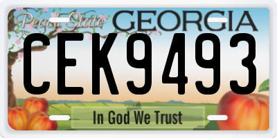 GA license plate CEK9493