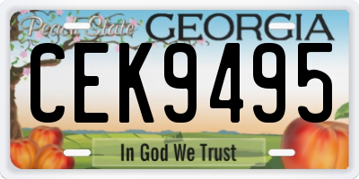 GA license plate CEK9495