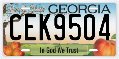 GA license plate CEK9504