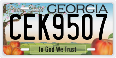 GA license plate CEK9507