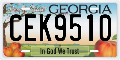 GA license plate CEK9510