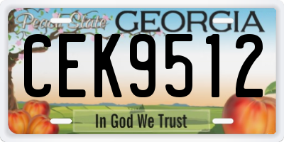 GA license plate CEK9512