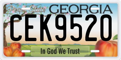 GA license plate CEK9520