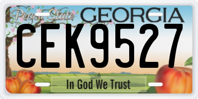 GA license plate CEK9527