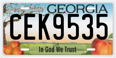 GA license plate CEK9535