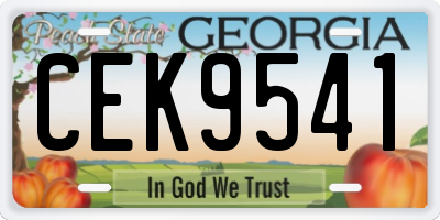 GA license plate CEK9541