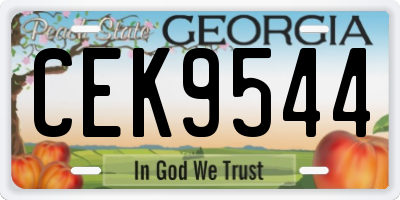 GA license plate CEK9544