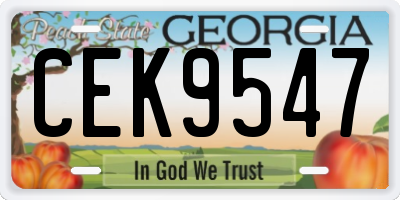 GA license plate CEK9547