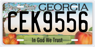GA license plate CEK9556